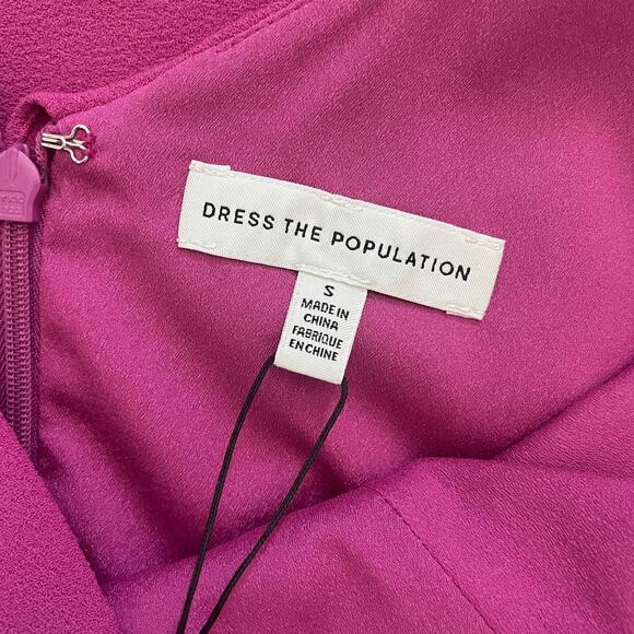 *NWT Dress The Population Alondra Blouson Tank Pencil Skirt Midi Dress Pink S - Picture 4 of 9
